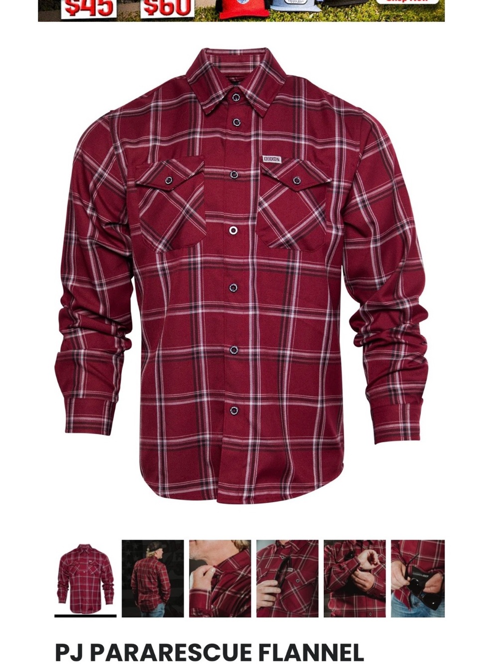 DIXXON Burgundy Plaid Button-Down Shirt